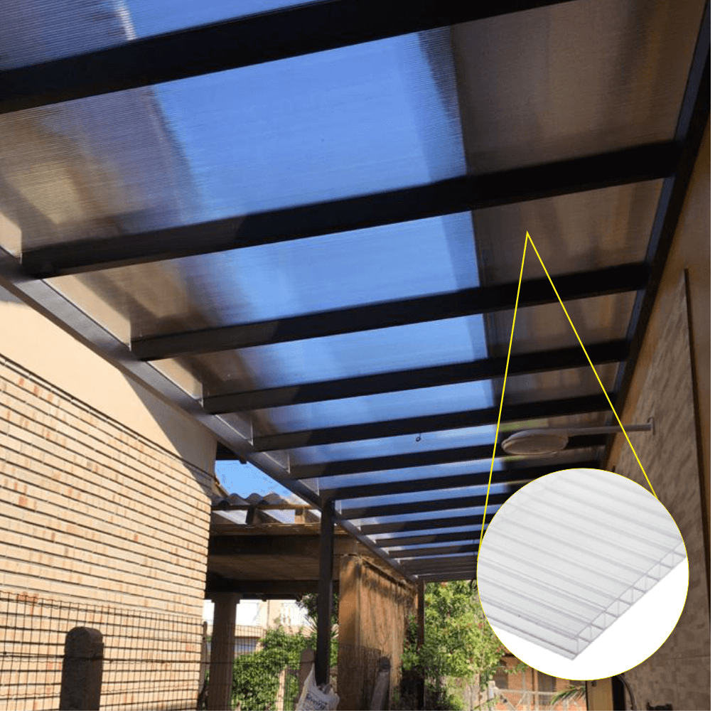 Chapa de Policarbonato Alveolar Cristal 6mm - 2,10m x 2,00m - 5