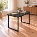 Ver imagem 5 de Mesa de Jantar Reforçada Industrial 80x90cm Tampo Preto Pés Preto