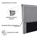 Ver imagem 4 de Cabeceira Casal 140cm Linho Veneza Cinza