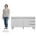 Ver imagem 5 de Balcão de Cozinha com Pia Inox 160cm 3 Gavetas Andréia Branco - Ajl Móveis