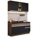 Ver imagem 3 de Armário de Cozinha Compacta 150cm Rustic/Preto Glamy Madesa 02