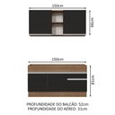 Ver imagem 4 de Armário de Cozinha Compacta 150cm Rustic/Preto Glamy Madesa 02