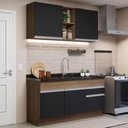 Ver imagem 1 de Armário de Cozinha Compacta 150cm Rustic/Preto Glamy Madesa 02