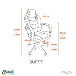 Cadeira Gamer Quest Pu Várias Cores - Fratini - 11