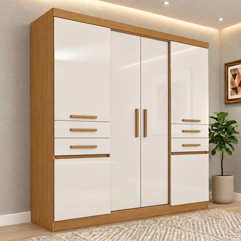 Guarda Roupa Casal 6 Portas 4 Gavetas B392