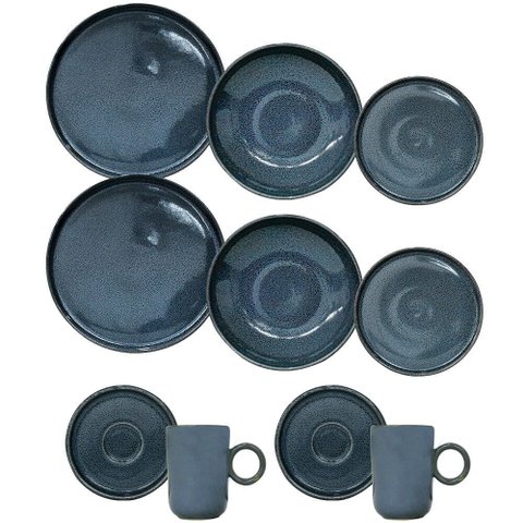 Aparelho de Jantar Cerâmica Stoneware Basic Dove 40 Peças Porto Brasil