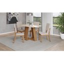 Ver imagem 1 de Mesa de Jantar Lins 120 C. Vidro 4 Cad. Milla Linho - Henn