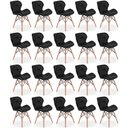 Ver imagem 1 de Kit 20 Cadeiras de Jantar Charles Eames Slim Wood Estofada - Preto