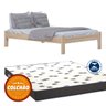 Cama Turca Casal Madeira Maciça Cor Natural + Colchão - 1