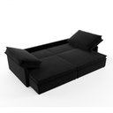 Ver imagem 2 de Sofá-Cama Túnísia 4 Lugares Retrátil e Reclinável 214cm Preto Suede