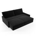 Ver imagem 4 de Sofá-Cama Túnísia 4 Lugares Retrátil e Reclinável 214cm Preto Suede