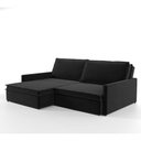 Ver imagem 5 de Sofá-Cama Túnísia 4 Lugares Retrátil e Reclinável 214cm Preto Suede