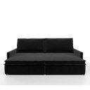 Ver imagem 3 de Sofá-Cama Túnísia 4 Lugares Retrátil e Reclinável 214cm Preto Suede