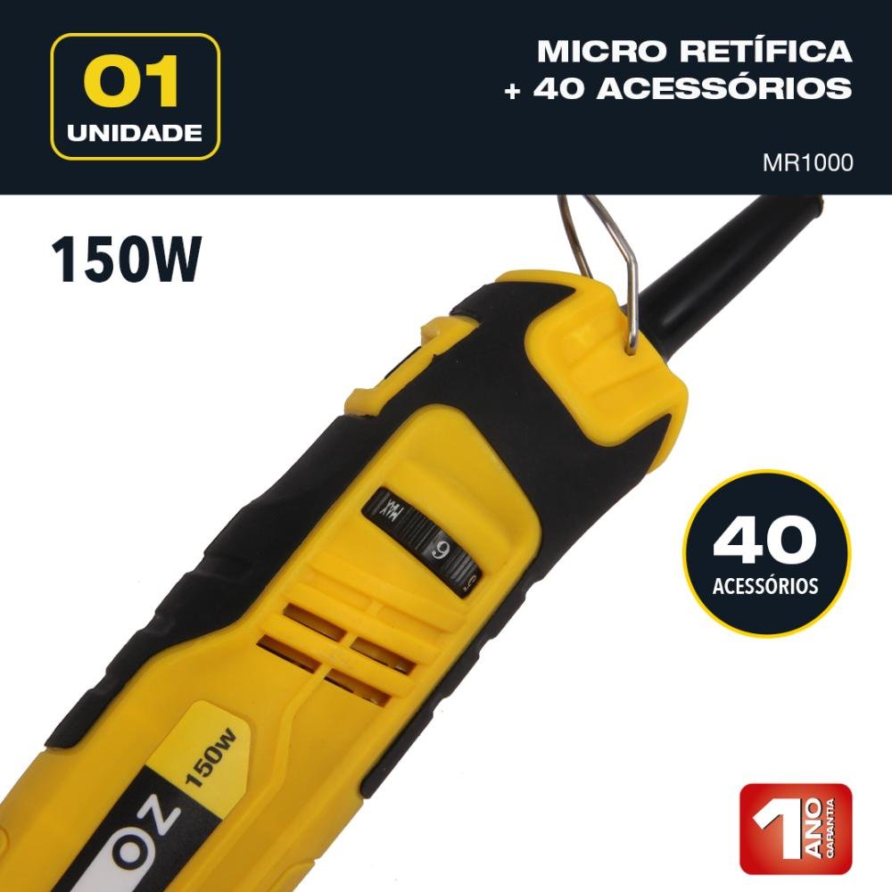 Micro retífica Oz Modelo MR1000 Voltagem 127V - 4