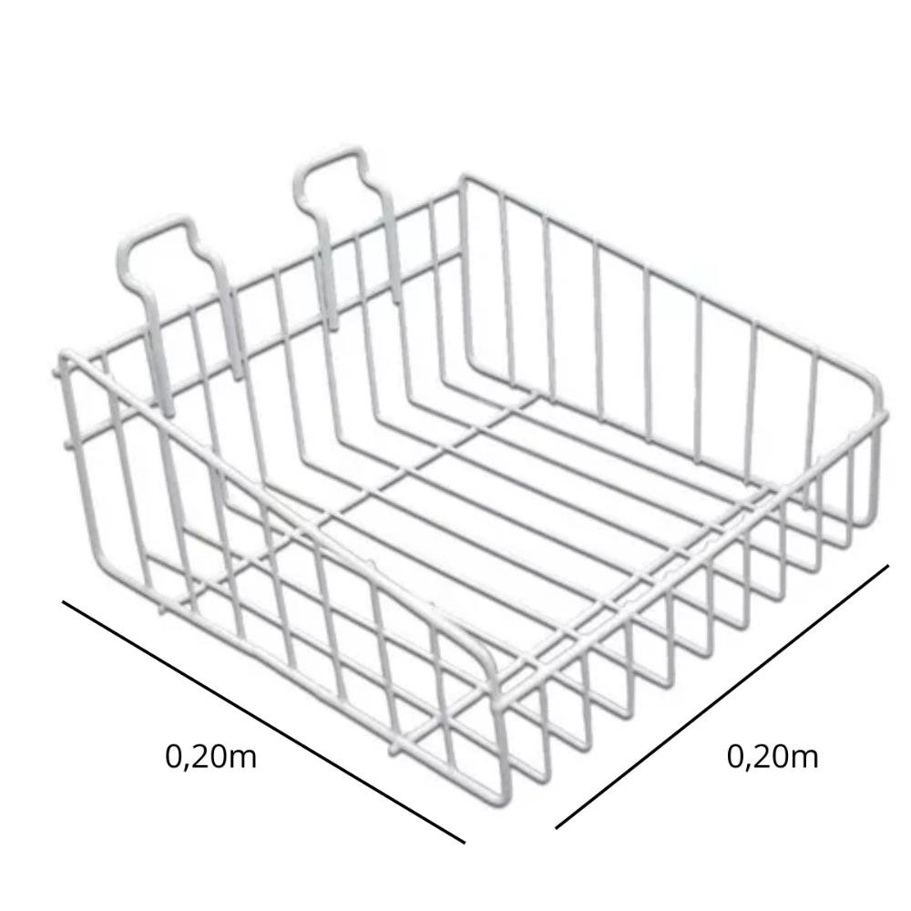 3 Cesto Aramado para Painel 20 X 20cm Branco - 2