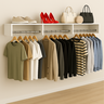 Cabideiro Arara de Roupas Parede Branca Preta Closet Organizador 60 Cm Suspensa Lavanderia Quarto - 10