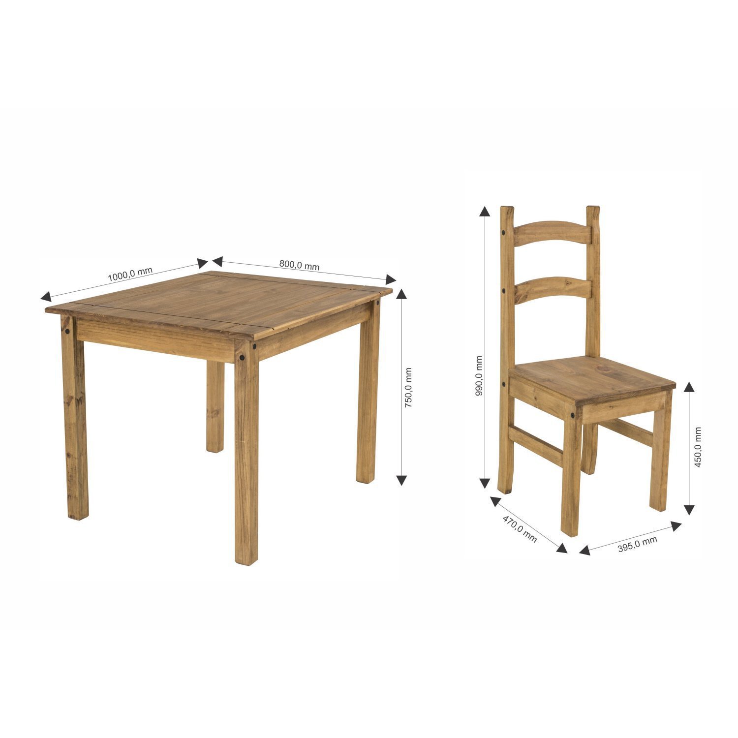 Conjunto De Mesa 100X80Cm 4 Cadeiras Cancun  - 3