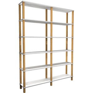 Estante Madeira 6 Prateleiras Branca Evolukit 140X26X186