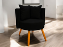 Ver imagem 1 de Poltrona Isah Estofada Preto – Toque de Elegância para Todo Espaço