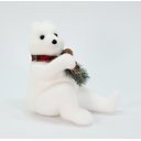 Ver imagem 3 de Decoração Natalino Enfeite Urso Polar Cachecol Xadrez 20 Cm