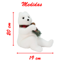 Ver imagem 4 de Decoração Natalino Enfeite Urso Polar Cachecol Xadrez 20 Cm
