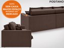 Ver imagem 3 de Sofá Positano 2,60M sem Caixa, Retrátil e Reclinável Velosuede - Chocolate