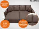 Ver imagem 4 de Sofá Positano 2,60M sem Caixa, Retrátil e Reclinável Velosuede - Chocolate