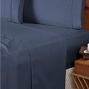 Ver imagem 2 de Jogo de Lençol Casal Padrão Confort Micropercal 300 Fios Toque de Algodão 4 Peças - Jeans