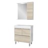 Gabinete Banheiro com Cuba e Espelheira Multimóveis CR10061 Branco/Legno Crema - 2