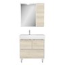 Gabinete Banheiro com Cuba e Espelheira Multimóveis CR10061 Branco/Legno Crema - 6