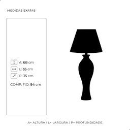 Abajur de Sala Colorido Grande de Cerâmica Califórnia com Cúpula de Tecido - 3