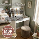 Ver imagem 2 de Penteadeira Elegante Escrivaninha Moderna MDP Resistente:Branco