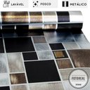 Ver imagem 2 de Saldão - Papel de Parede Pastilha Lavável para Cozinha Metálica Mosaico Escovado
