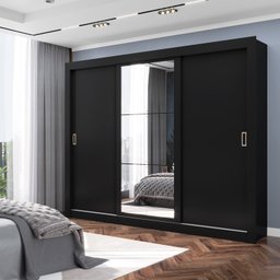 Guarda Roupa 3 Portas 4 Gavetas Com Espelho Serenity Yescasa - 1