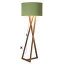 Ver imagem 1 de Luminária Tripé Moderna Sala Leitura com Cupula e Pés em Madeira Luxo Bella Cor Verde