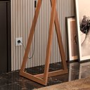 Ver imagem 4 de Luminária Tripé Moderna Sala Leitura com Cupula e Pés em Madeira Luxo Bella Cor Verde