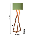 Ver imagem 6 de Luminária Tripé Moderna Sala Leitura com Cupula e Pés em Madeira Luxo Bella Cor Verde