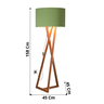 Luminária Tripé Moderna Sala Leitura com Cupula e Pés em Madeira Luxo Bella Cor Verde - 6