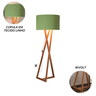 Luminária Tripé Moderna Sala Leitura com Cupula e Pés em Madeira Luxo Bella Cor Verde - 5