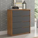 Ver imagem 2 de Cômoda 4 Gavetas Atria Amendola/grafito Demobile