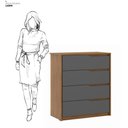 Ver imagem 5 de Cômoda 4 Gavetas Atria Amendola/grafito Demobile