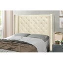 Ver imagem 1 de Cabeceira Casal 140cm Linho Vicenza Branco
