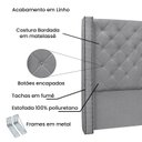 Ver imagem 4 de Cabeceira Casal 140cm Linho Vicenza Cinza