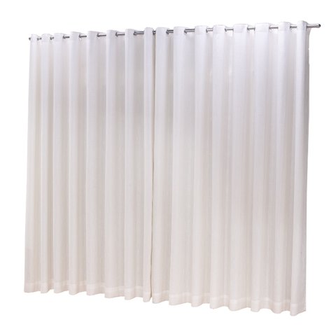 Cortina Oxford com linho 8,00x2,50 Para Trilho Suíço:Palha