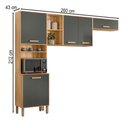 Ver imagem 4 de Cozinha Completa Maria Flor 5 Portas Freijó/chumbo - Nicioli