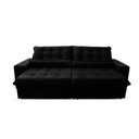 Ver imagem 2 de Sofá Retrátil Reclinável Zurique 2,10m Suede Velut Preto Molas no Assento - King House