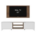 Ver imagem 4 de Rack Madesa Metz e Painel para Tv até 55 Polegadas - Branco/rustic/rustic