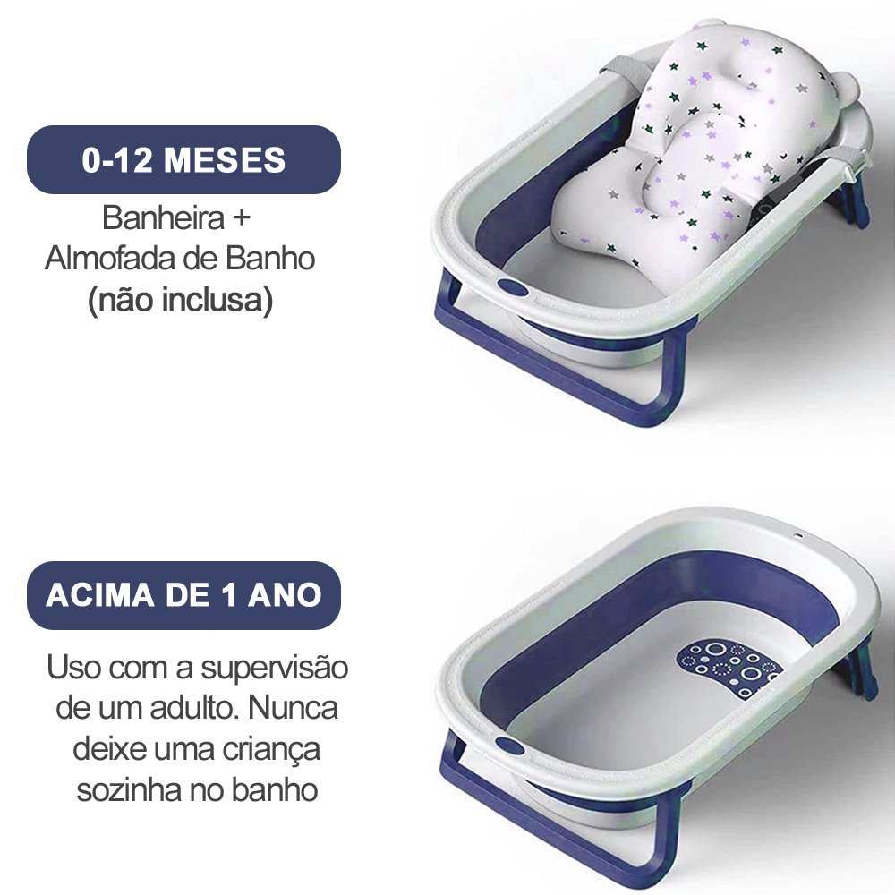 Banheira para Bebê Infantil Retrátil Dobrável Modelo Slim 38 Litros - 0 ...