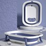Banheira para Bebê Infantil Retrátil Dobrável Modelo Slim 38 Litros - 0 a 4 Anos de Idade:Azul - 7