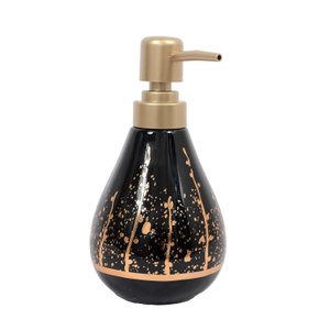 Porta Sabonete Liquido de Cerâmica Premium 3d Preto Lavabo